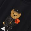 Basketball Bear Print Drop Shoulder Oversize T-Shirt & Jersey Basketball Shorts