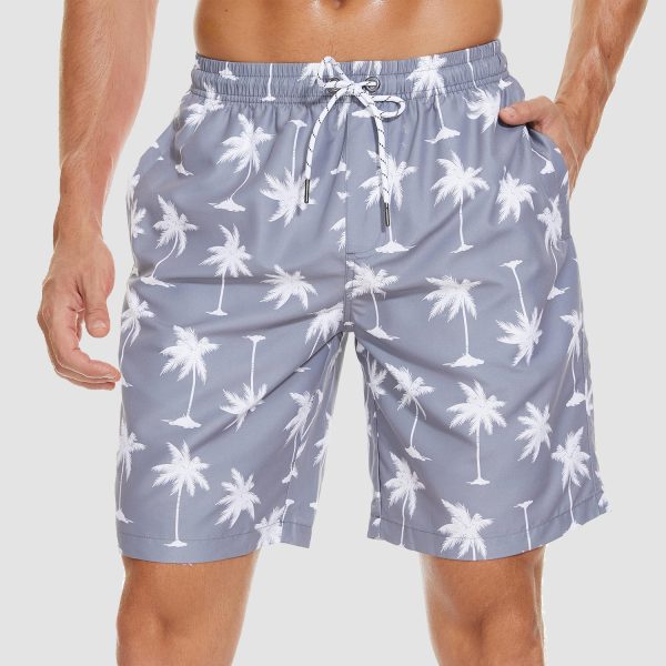 Men's Beach Shorts Swimming Trunks Mesh Lining Shorts with 2 Pockets Quick Dry