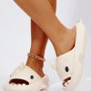 Women Shark Design Slides, Cute Summer EVA Single Band Slides