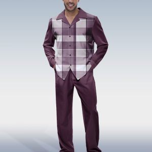 04cf4d1b9b2519f6c3664b1af5eb24ab084fd9f2e0d7f7ba4855502a8d576dc9.jpg Purple Plaid Long Sleeve Shirt Walking Set