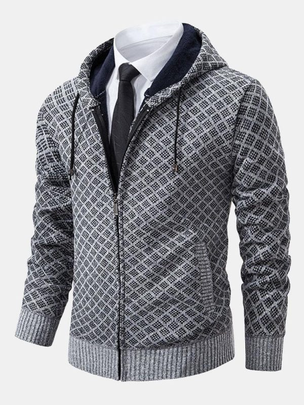 0544707ef9e73e907ed2e2d4b0044ed2f281964eb054bf8da87cafe0b7b853f4.jpg Diamond Pattern Zip Hooded Sweater