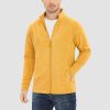 Men's Fleece Jacket Sweater Full Zip Up Coat With Zipper Pockets