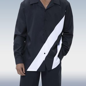Suitmens Black Walking Suit 2 Piece Long Sleeve Set