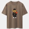 Basketball Bear Print Drop Shoulder Oversize T-Shirt & Jersey Basketball Shorts