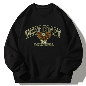 West Coast Eagle Print Relaxed Sweatshirt