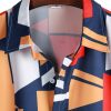 Geometry Print Button Up Shirt & Swim Shorts