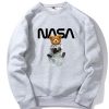Nasa Bear Print Raglan Sleeves Sweatshirt