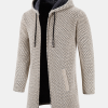 Long Line Textured Hooded Sweater