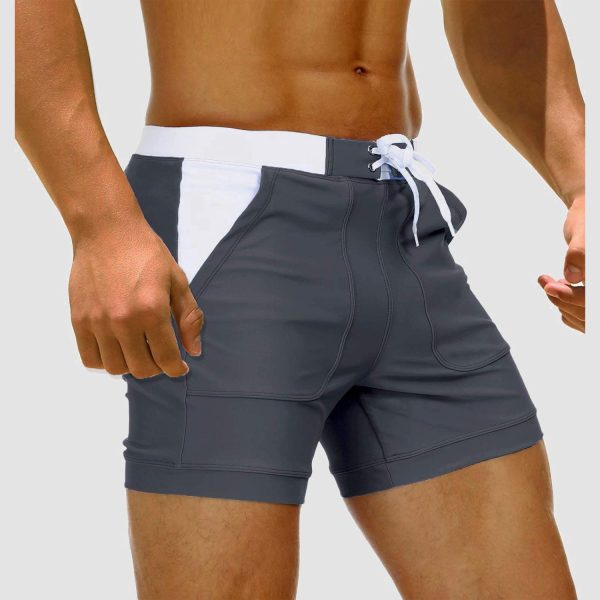 0835fb06bfea9f3ede96215449e648ea149ffd8c71a12328bc4eaf2870154600.jpg Men's Swim Trunks Square Leg with Pockets Mesh Lining Beach Shorts Underwear