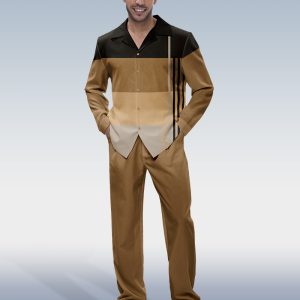 Colorblock casual long-sleeve walking suit