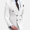 0bc584dbc23895d53e2c2a3274fc8abb8014a2c4846580a144581bccd3b4309e.jpg Elegant Plain Lapel Collar Double Breasted Blazer & Pants 2Pcs Set
