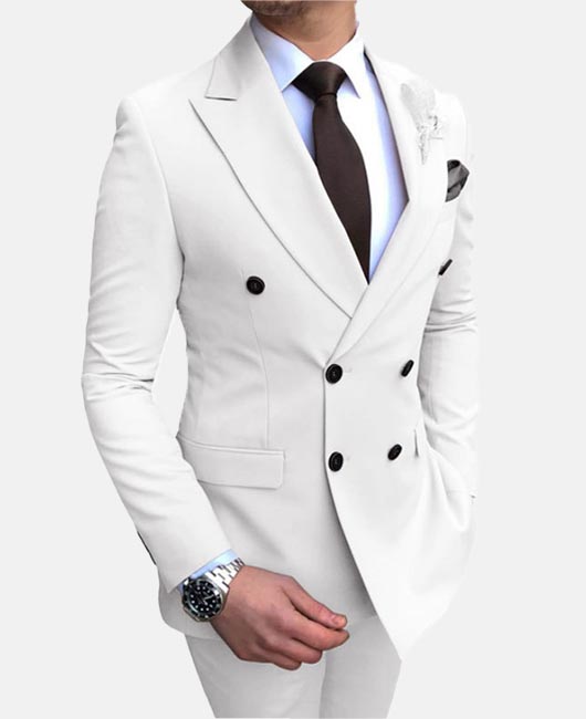 0bc584dbc23895d53e2c2a3274fc8abb8014a2c4846580a144581bccd3b4309e.jpg Elegant Plain Lapel Collar Double Breasted Blazer & Pants 2Pcs Set