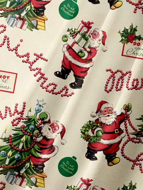 Christmas Chest Pocket Short Sleeves Casual Shirt