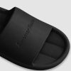 Cool Black Slippers For Women, Letter Embossed Slides