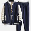Contrast Baseball Jacket & Jogger Pants