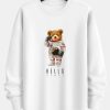 Astronaut Bear Print Relax Fit Sweatshirt