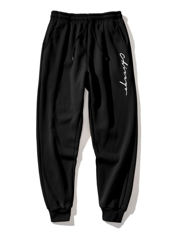 Chicago Print Raglan Hoodie & & Jogger Pants