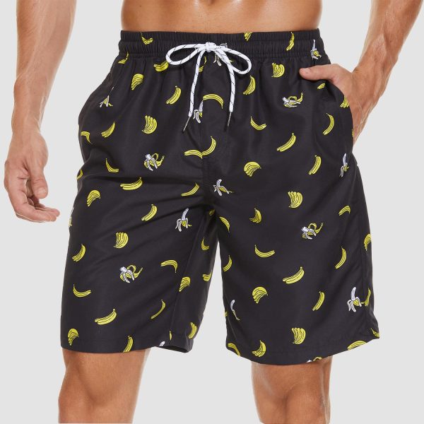 Men's Beach Shorts Swimming Trunks Mesh Lining Shorts with 2 Pockets Quick Dry