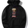Denim Bear Print Hoodie