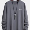 Long Sleeve Mountain Graphic Print Cotton T-Shirt