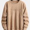 2 In 1 Faux Suede Crew Neck Sweatshirt