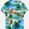 Suitmens Men's Tiki Party Hawaiian Vacation Print Three-Piece Set 030