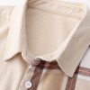 Corduroy Plaid Panel Shirt