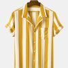 Stripes Casual Short Sleeve Shirts & Swim Shorts