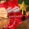 Christmas Cotton Jacquard Santa, Elk, Snowflake Pattern Socks, Festive Matching Red Socks
