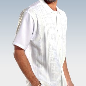 1313a344eb9097c149d5900c377bbe05eb906b9e408dd6db31ff933c07e47418.jpg White Knit Walking Suit Short Sleeve Set 001