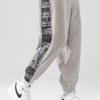 Corduroy Paisley Print Panel Pants