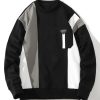Color Block Sweatshirt With Pocket