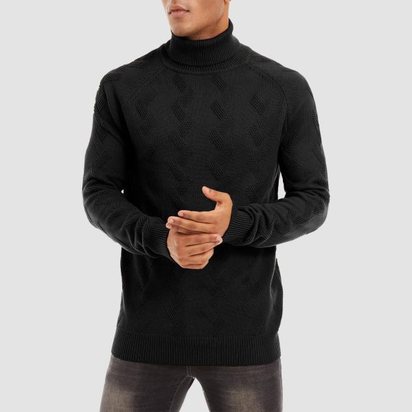 1530ea251e4b546c99ec56609f7eff47ebec75ea40b50c4c384bd20335751ef4.jpg Men's Turtleneck Sweater Heavyweight Long Sleeves Cotton Pullover Knitted Casual Sweatshirt