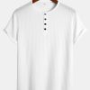 Muscle Fit Ribbed Henley Shirt