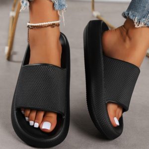 15b0c54ad9438238586b5e487e8b16b6d9ce64d70e2d0ae13f6250c945c0d069.jpg Women's Eva Home Slippers, Anti-slip, Water-resistant, Simple, Comfortable, Quiet, Durable, For Outdoor, Dorm, Office, Summer