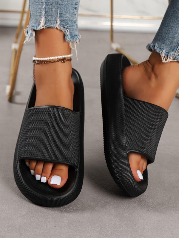 Women's Eva Home Slippers, Anti-slip, Water-resistant, Simple, Comfortable, Quiet, Durable, For Outdoor, Dorm, Office, Summer