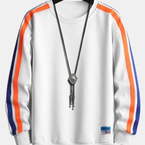Contrast Webbing Crew Neck Sweatshirt