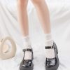 Floral Lace Frill Trim Crew Socks