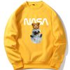 Nasa Bear Print Raglan Sleeves Sweatshirt
