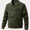 Suede Bomber Jacket With Quilted Liner