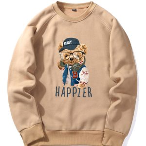 16cd58b3b7ac3754347654874bfb10302fbf7a37db5d8f7d35f65be0682a372b.jpg Baseball Jacket Bear Print Raglan Sleeve Sweatshirt