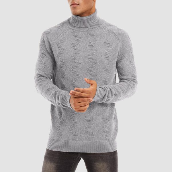 173f56994b81bb123ab4534ebbea30a2881f5e75994c73d2a375affcaf6ecac3.jpg Men's Turtleneck Sweater Heavyweight Long Sleeves Cotton Pullover Knitted Casual Sweatshirt