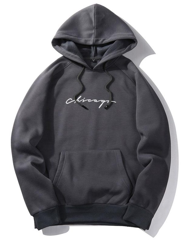 Chicago Print Raglan Hoodie & & Jogger Pants