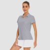 Women's Golf Polo Shirts V Neck UPF 50+ Collared Tennis Shirt Lightweight Quick Dry