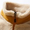 Hoooyi Zipper Through Teddy Faux Fur Jacket