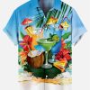 Suitmens Men's Hawaiian Tiki Party Shirt Three-Piece Set 047