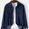 Long Sleeved Corduroy Button Up Shirt With Pockets