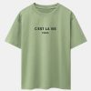 Paris Letter Print Dropped Shoulders Oversize T-Shirt