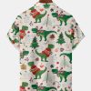 1c092c53f8d04622373acc44765a34adbb015f4b9859ddc7faff5a0eed1c0456.jpg Men's Christmas Dinosaur Print Short Sleeve Hawaiian Shirt with Chest Pocket