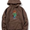 Guitar Bear Print Hoodie